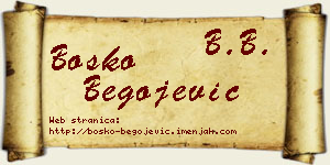 Boško Begojević vizit kartica